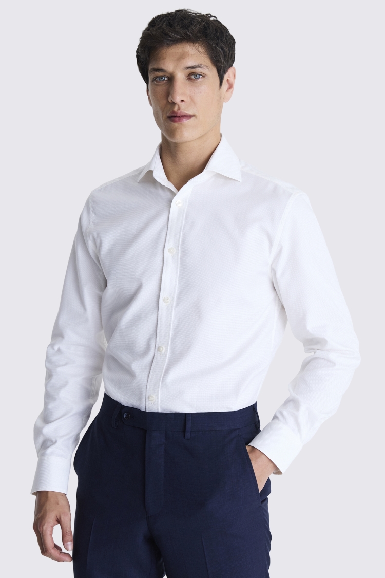 Tailored Fit Off-White Dobby Shirt Buy Online at Moss