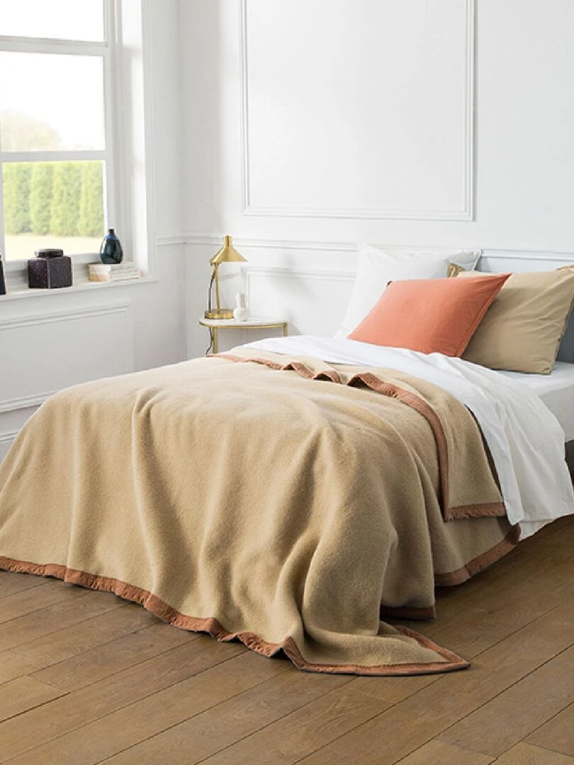 Couverture en 100% Merinos Beige sable