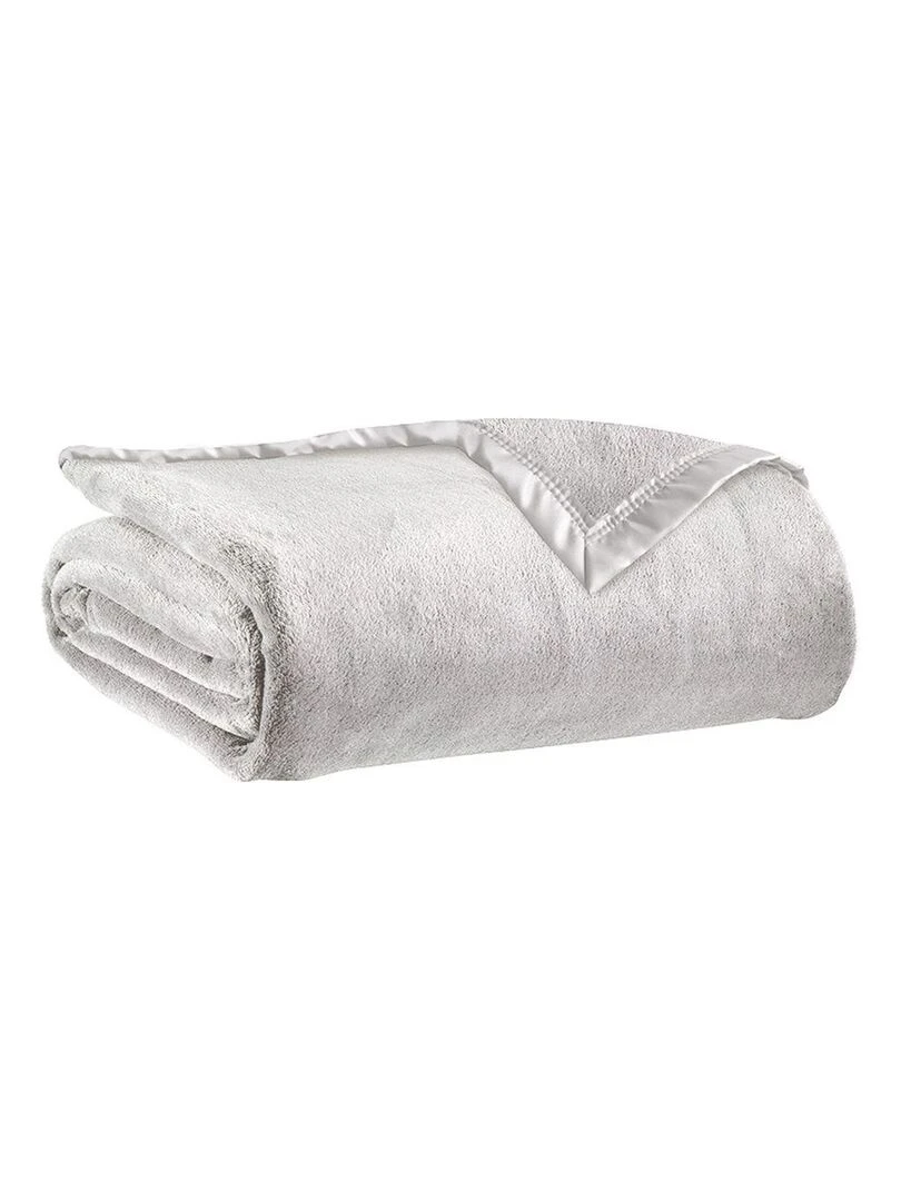 Couverture de mamie 220x240 cm Polyester Ivoire Gris