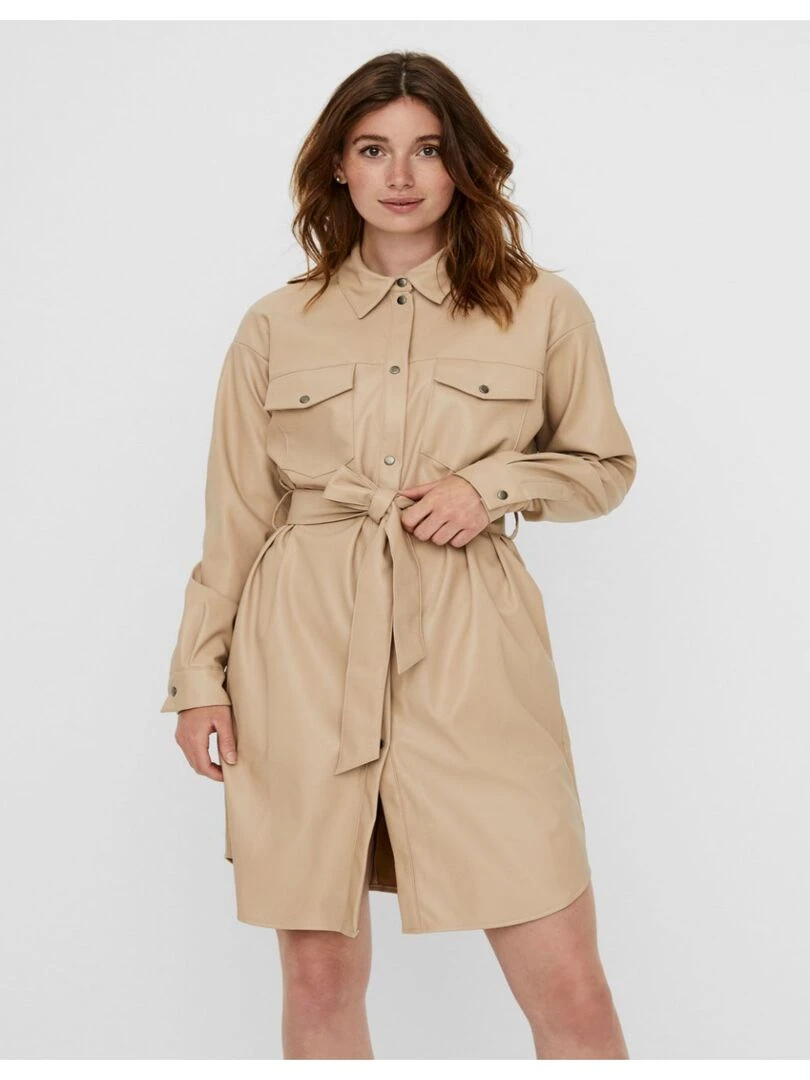 Robe chemise Vero Moda Beige