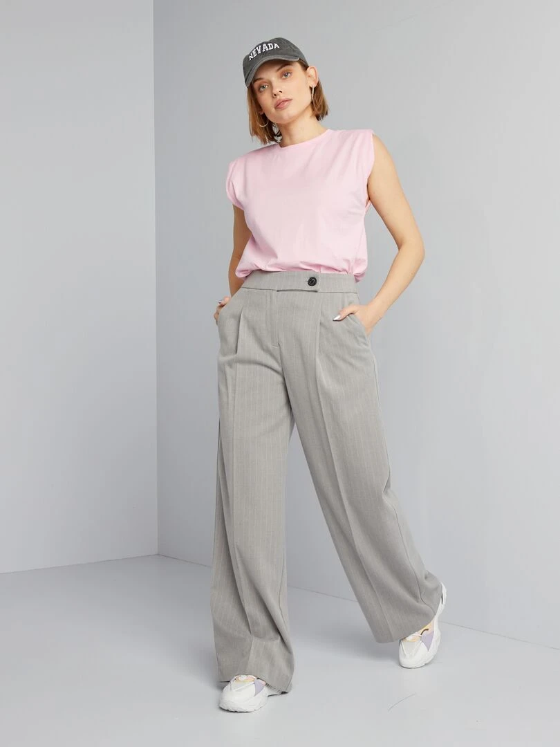 T shirt à épaulettes rose