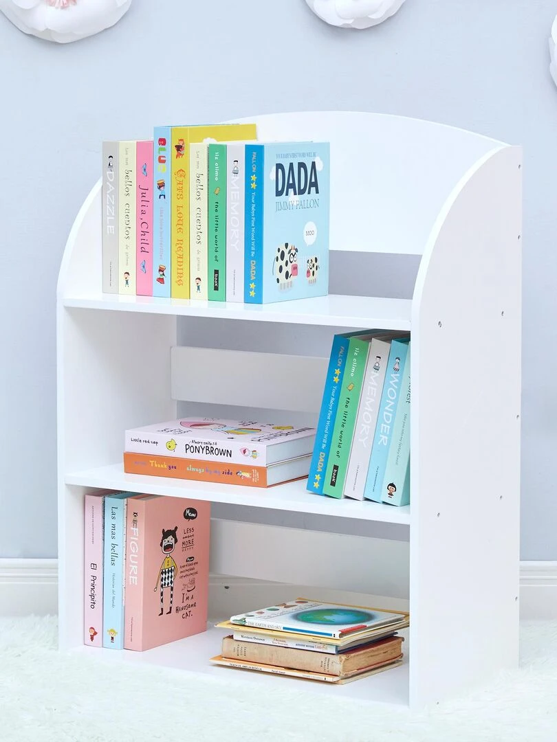 Fantasy Fields Bibliothèque pour enfants 3 étagères uni Blanc Blanc