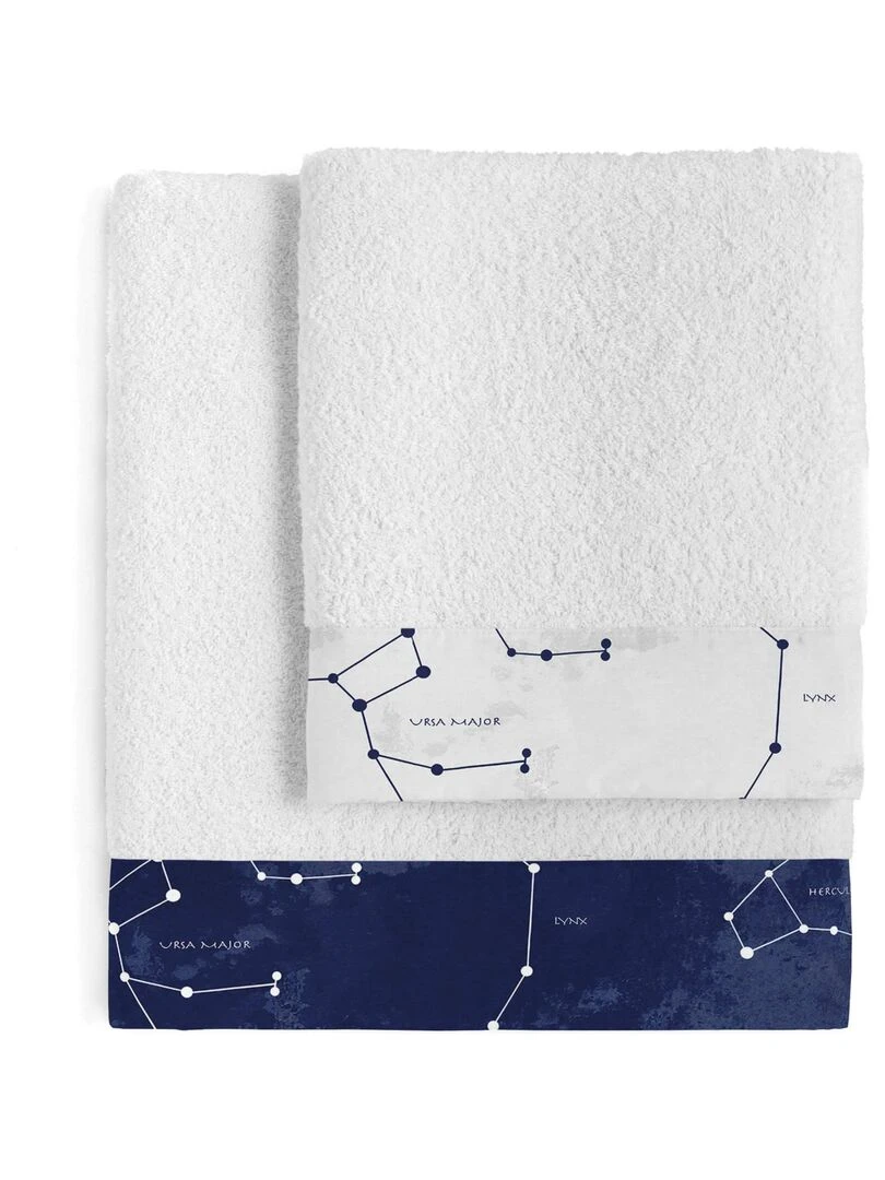 Lot de serviettes Cosmos "Happyfriday" Blanc