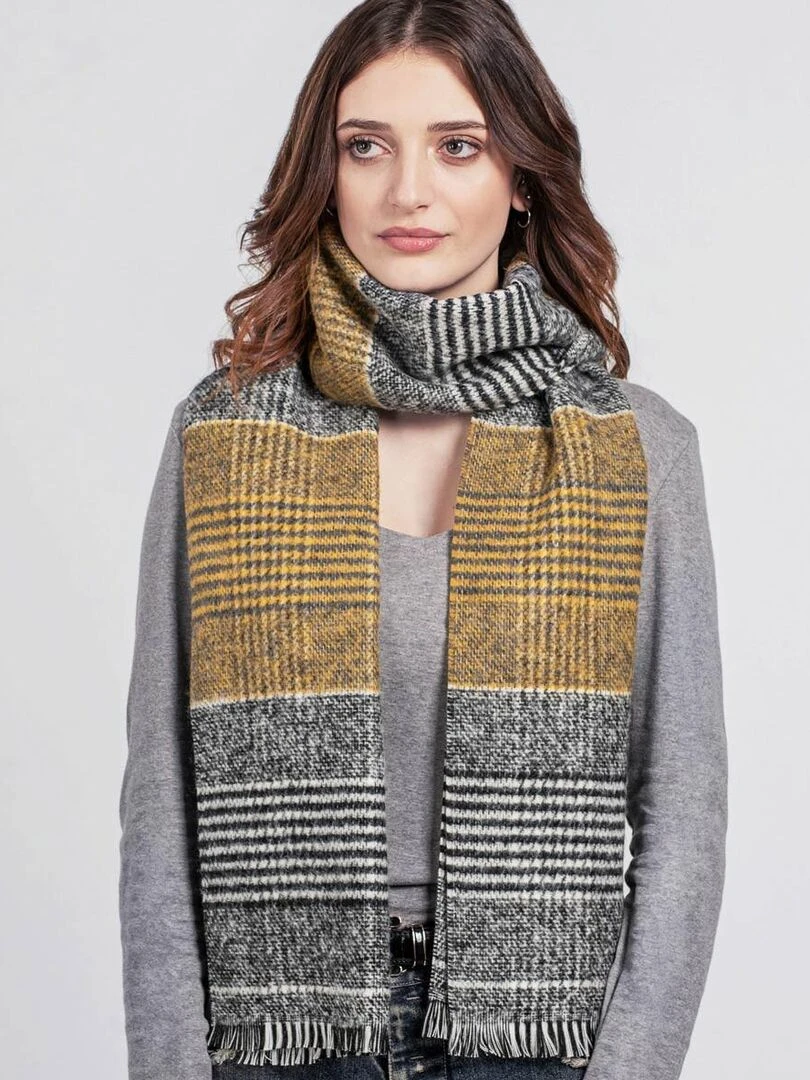 Echarpe Fonza   Fabriqué en France   Jaune moutarde