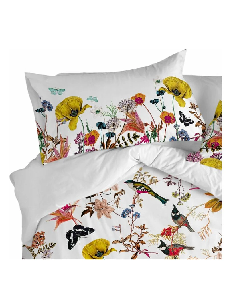 Taie d'oreiller Birds of paradise "Happyfriday" Blanc Jaune