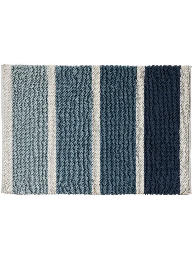 Guy Levasseur Tapis de bain en polycoton fantaisie bleu Bleu