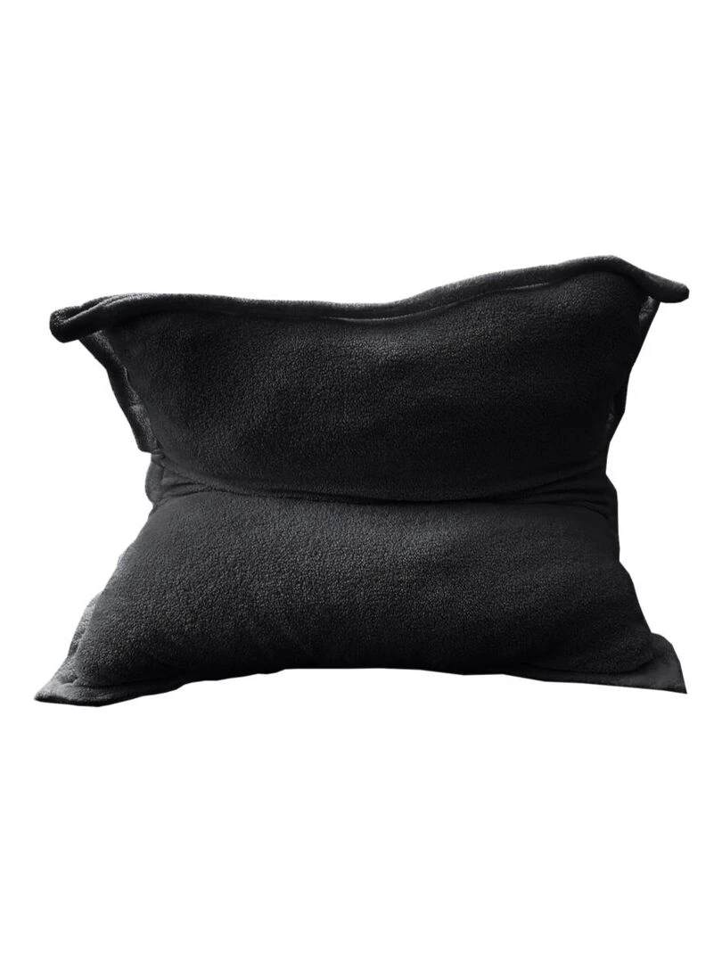 Pouf Bouclette  Sherpa   Doux et Déhoussable   Bananair   Noir