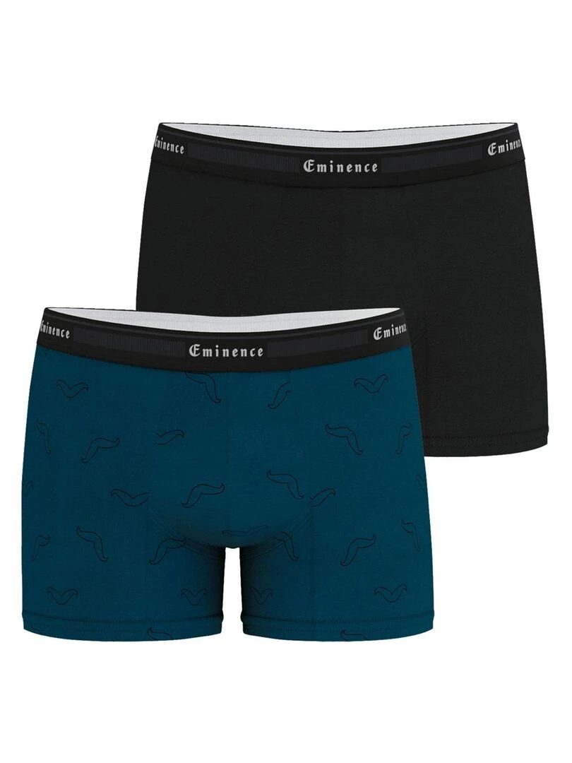 Lot de 2 boxers homme Tailor Noir Kaki Bleu