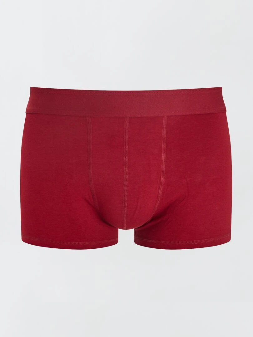 Lot de 3 boxers unis   Bleu/rouge/gris