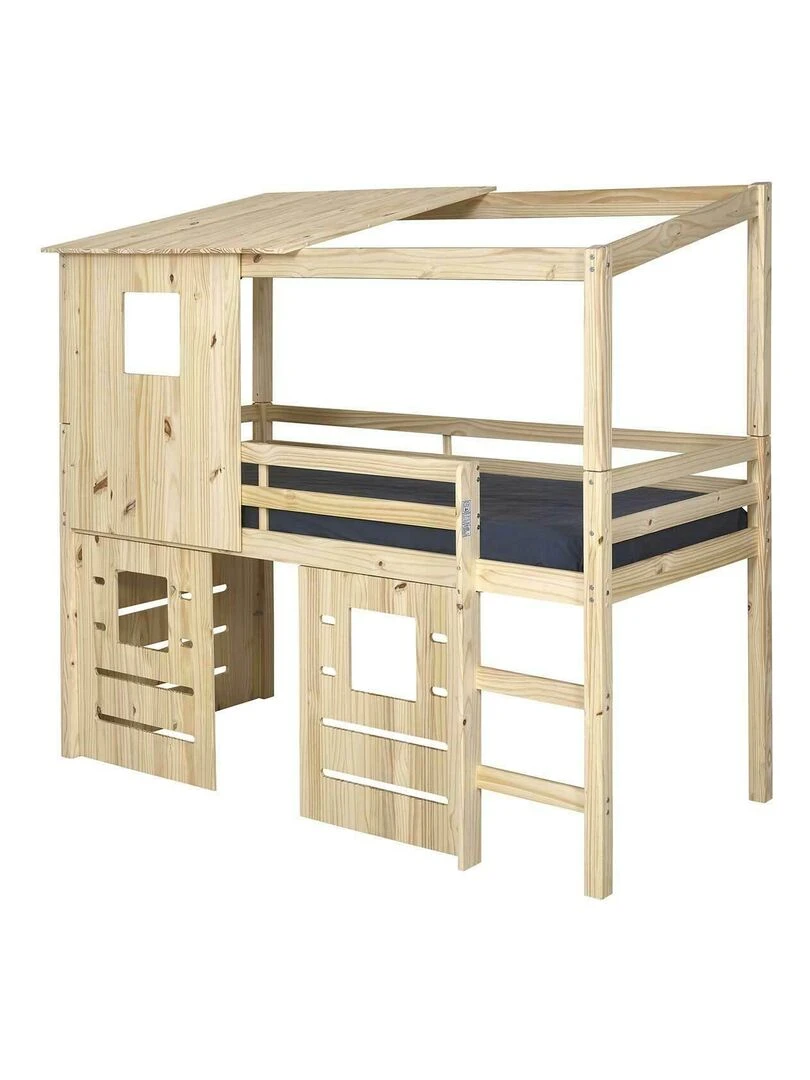 Lit cabane mi hauteur Alma AKITEN RETAIL Marron