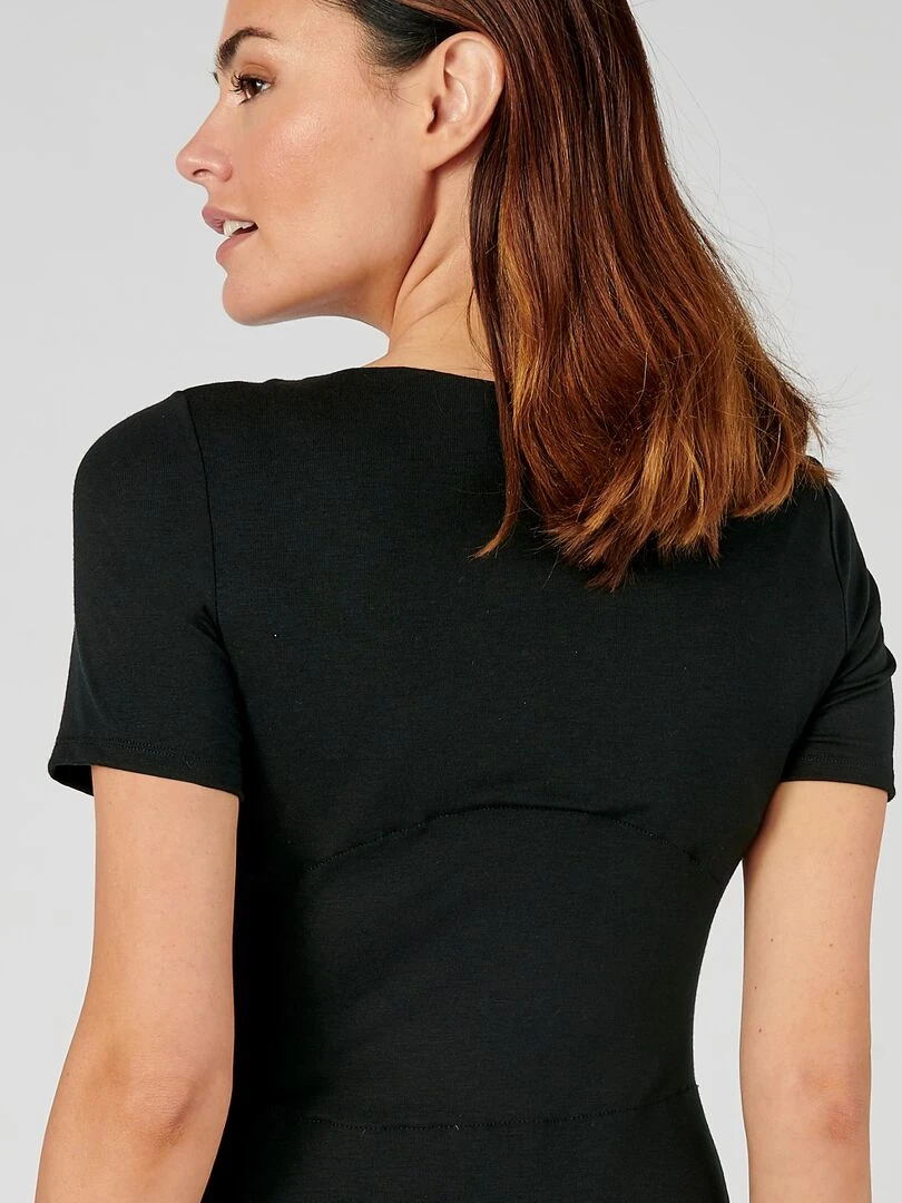 T shirt manches courtes en microfibre  effet relaxant Thermolactyl   Damart   Noir