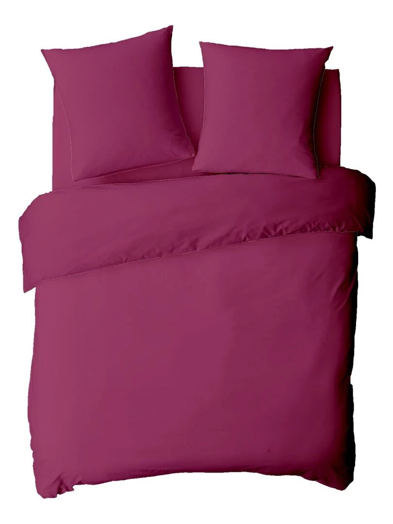 Future Home Housse de couette en coton 57 fils unie Magenta