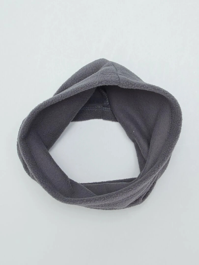 Ensemble de ski bonnet + snood en polaire   Gris foncé