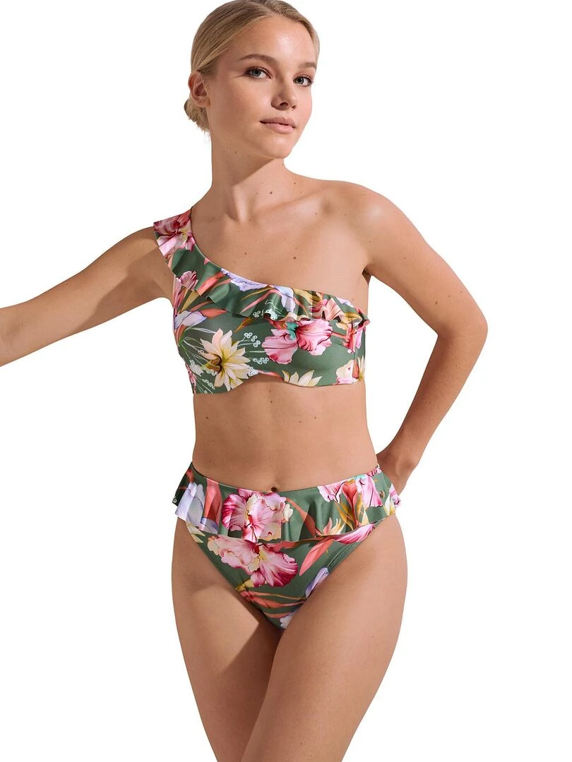 Bas maillot slip de bain échancré taille haute Rimini   Vert