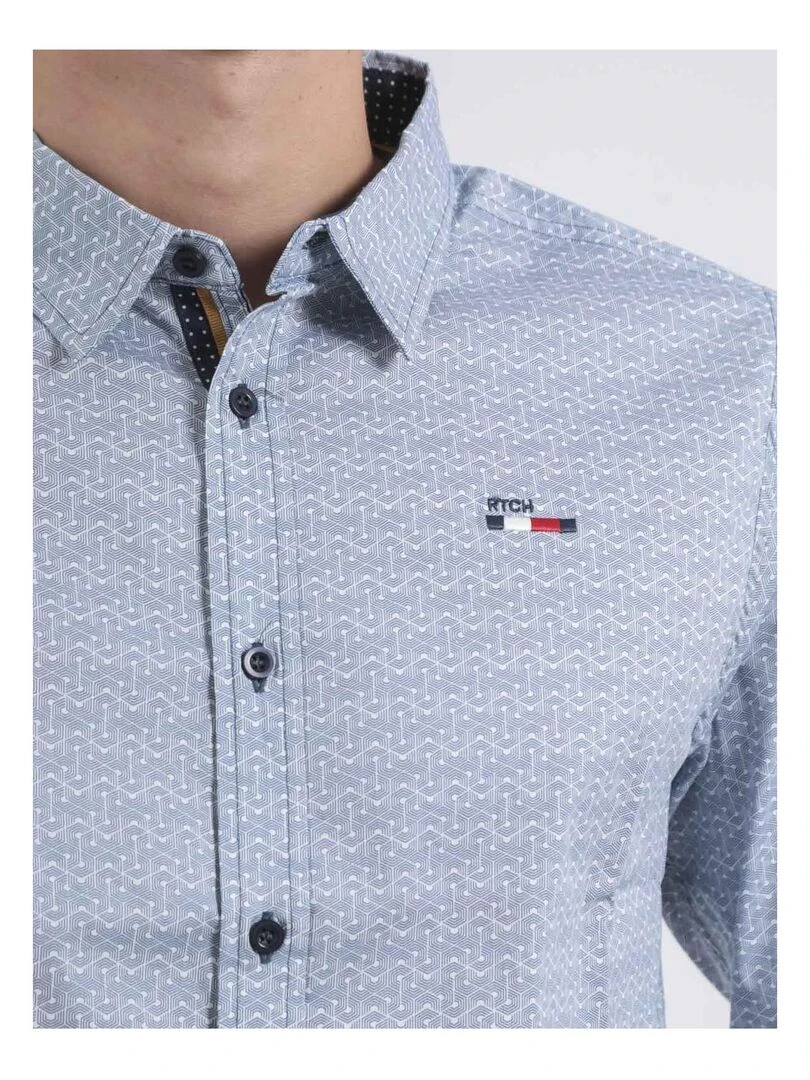 Chemise manches longues motifs TERALIX   Blanc