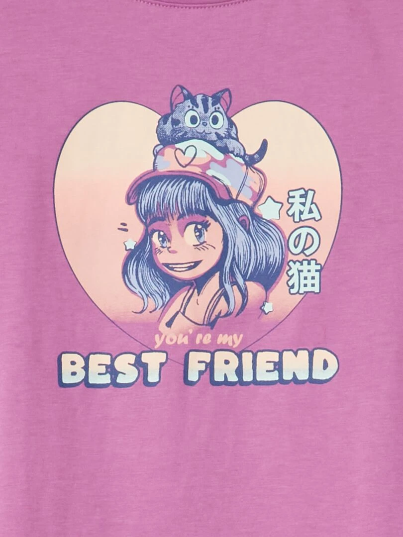 T shirt imprimé Violet