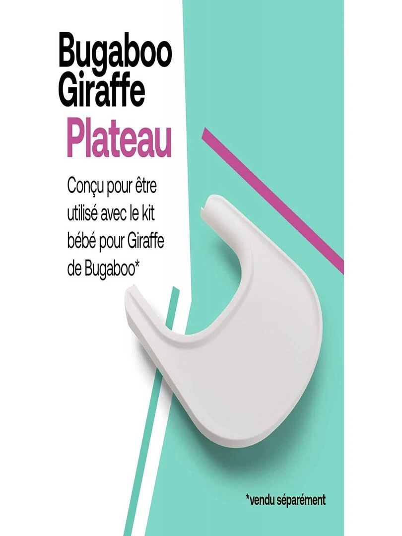 Tablette blanche pour chaise haute Giraffe de Bugaboo Blanc