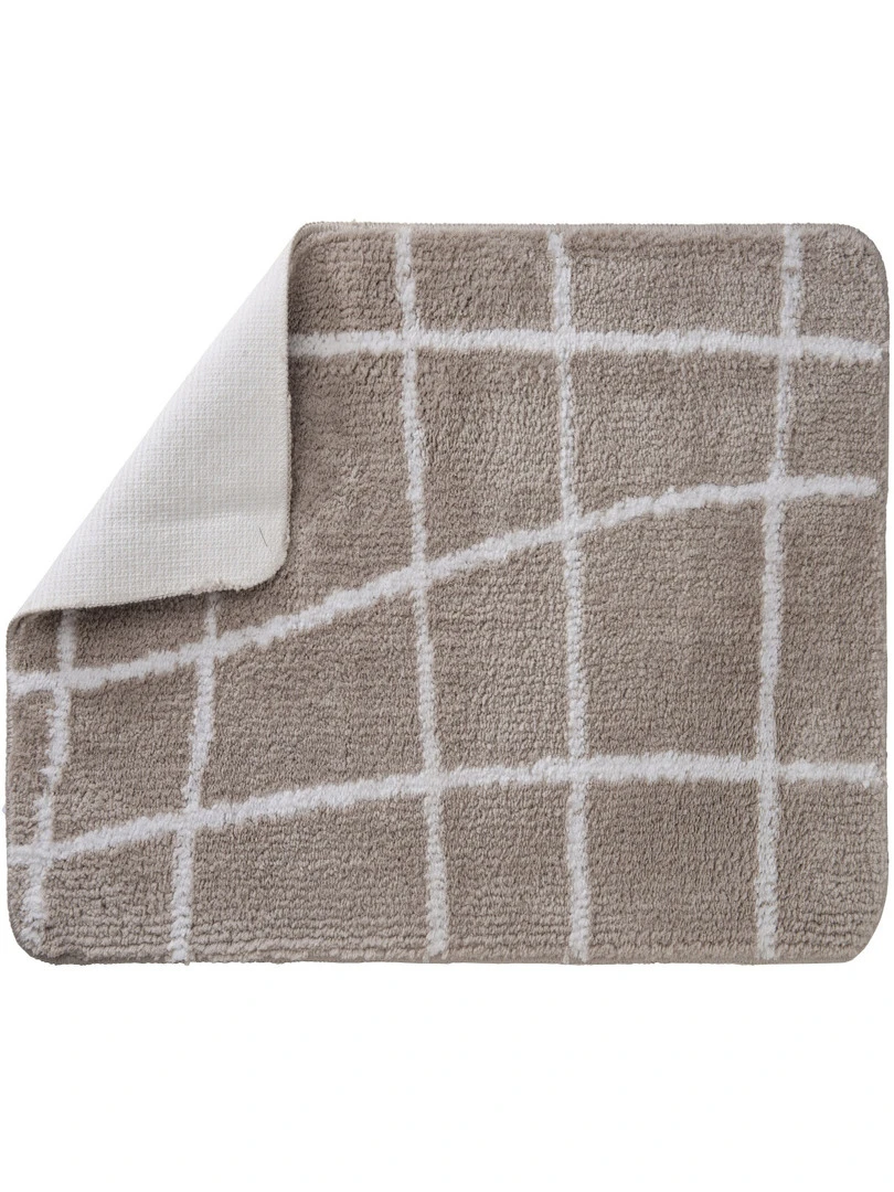 Tapis De Bain Fantaisie Polyester Taupe 50x80cm Abstrait Marron