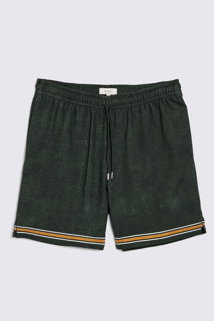 Off white and Green Border Print Shorts   Buy Online at Moss