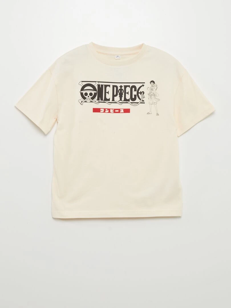 T shirt 'One Piece' manches courtes Beige