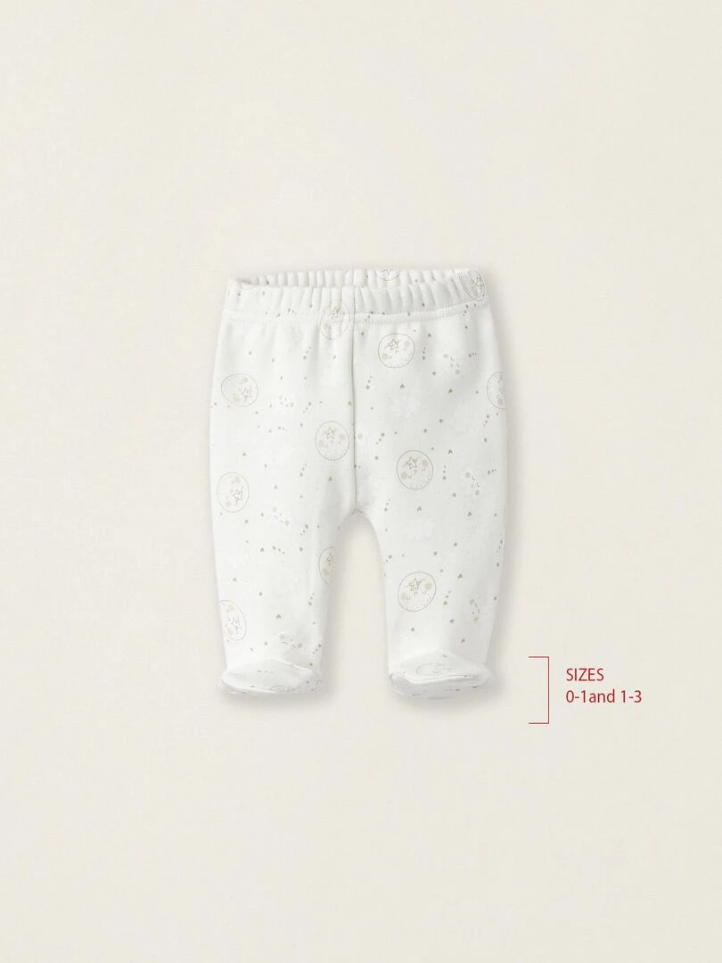 Pantalon avec Effet Thermique pour Nouveau Né 'Moons' SUNRISE BLISS Blanc