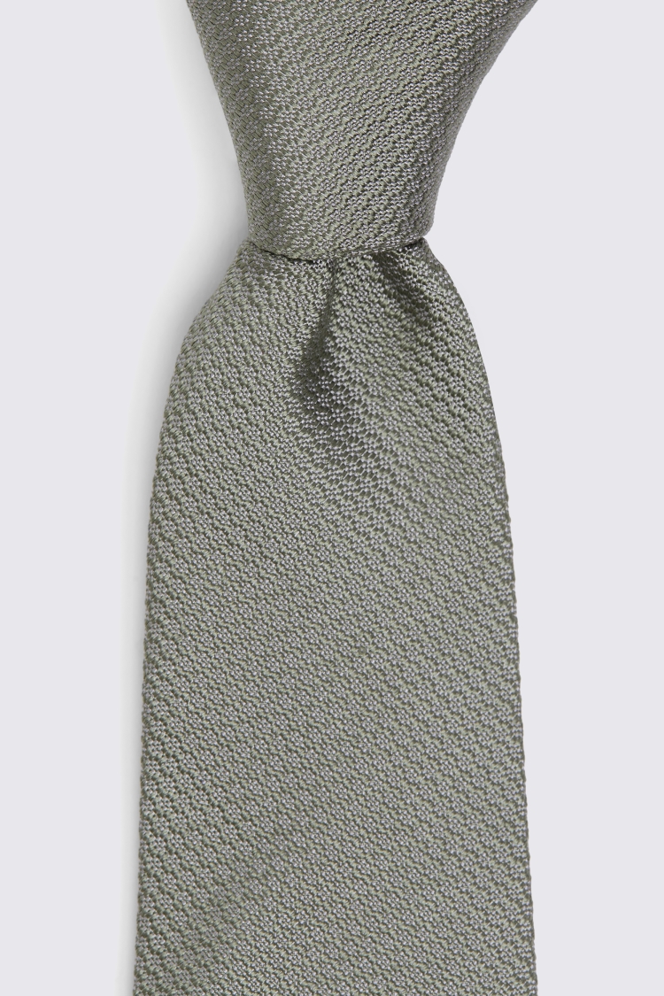 Sage Green Silk Semi-Plain Tie Buy Online at Moss