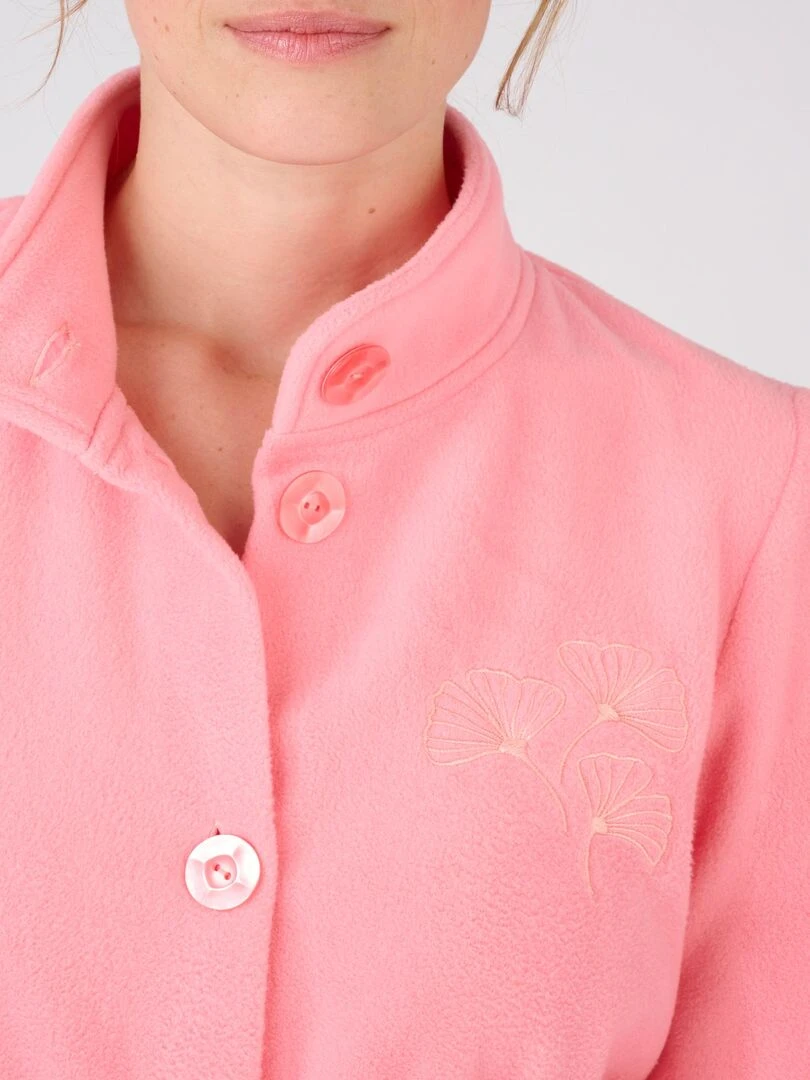 Robe de chambre mi longue en micropolaire Thermolactyl Damart Rose fushia