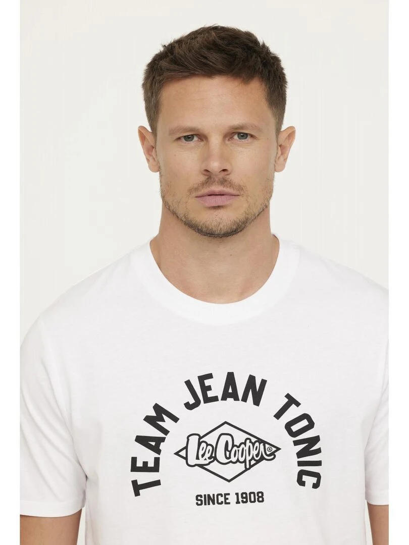 Lee Cooper T shirt manches courtes coton regular AGINO Blanc