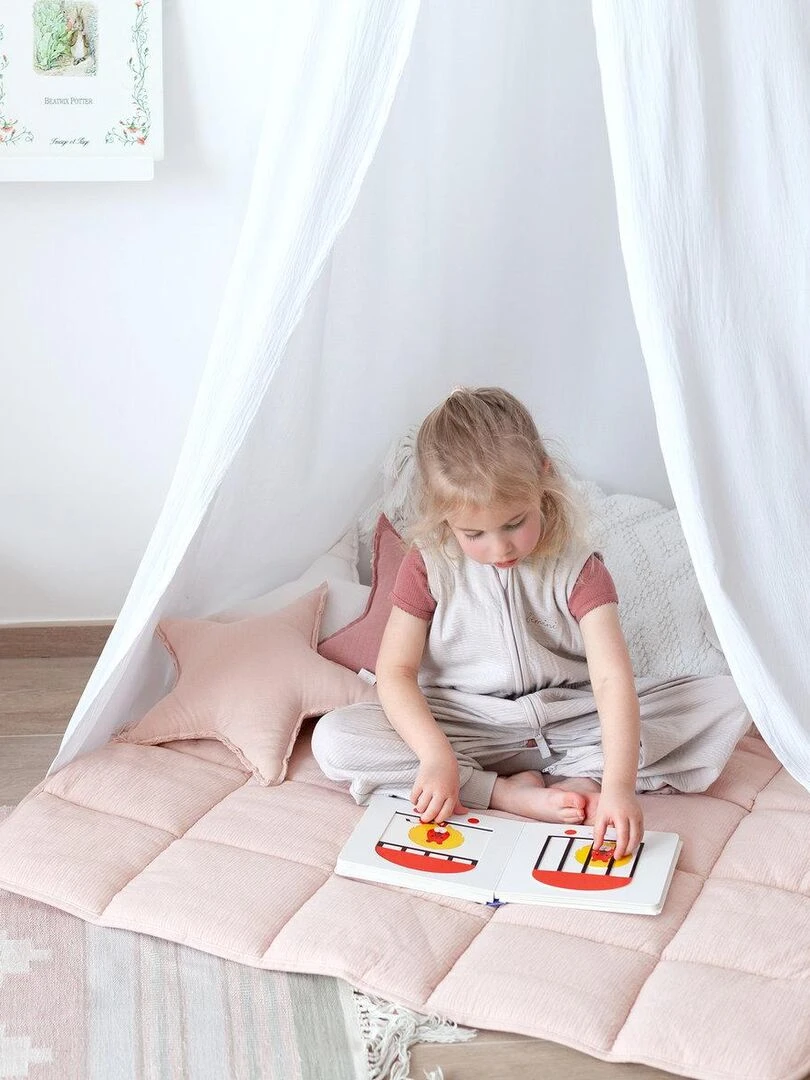 Bemini Tapis de parc et jeu Pady tetra jersey et jersey Rose clair