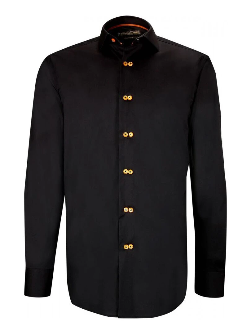 Chemise cintrée double boutonnage DOTTIO Noir