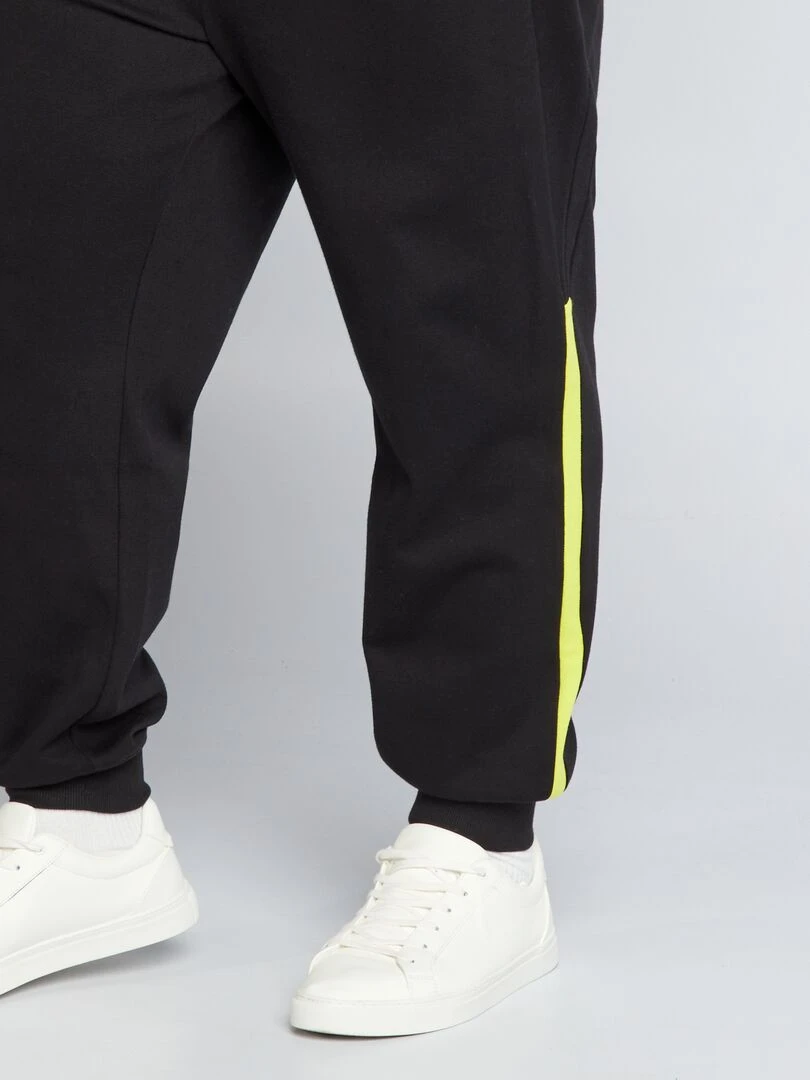 Pantalon jogging maille piquée   noir
