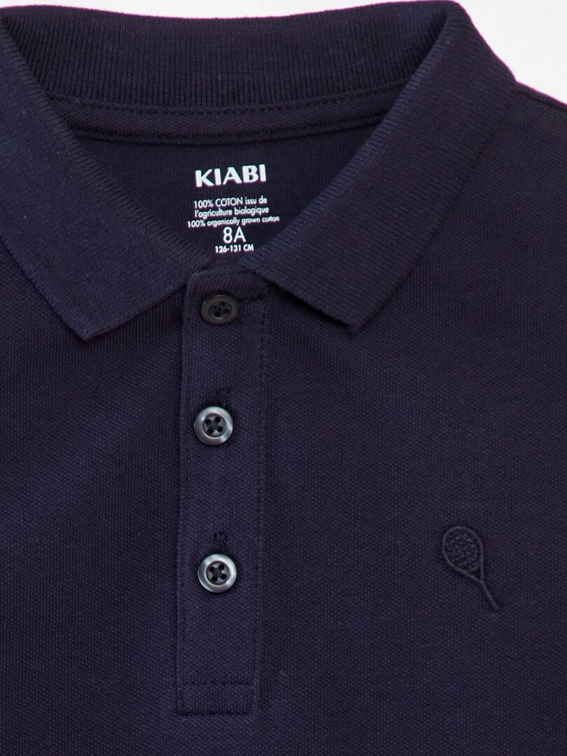 Polo en piqué de coton BLEU