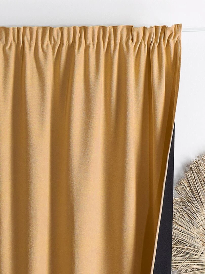 Rideau phonique et thermique à galons fronceurs KONFOR   Jaune