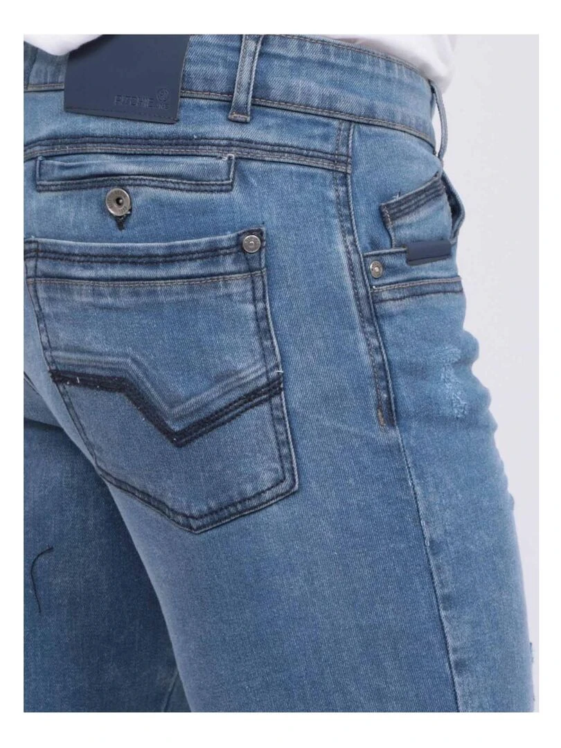 Bermuda en jean slim BAKERFIELD   Bleu clair