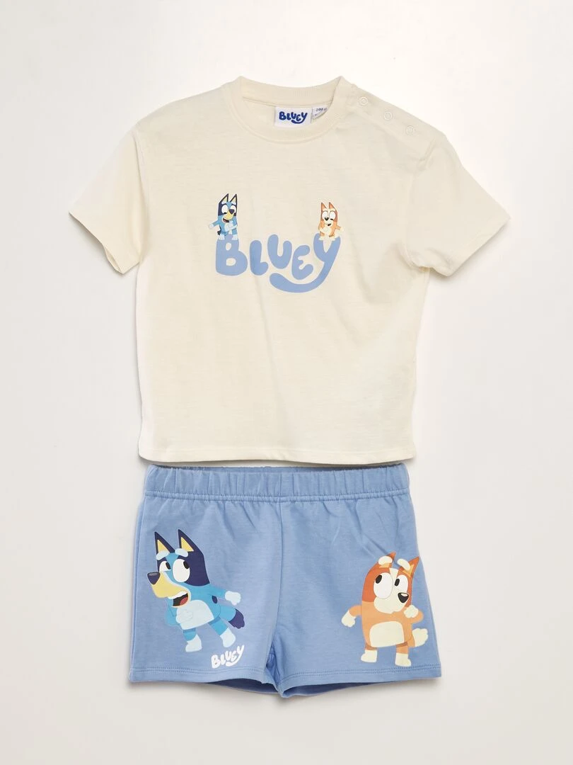 Ensemble t shirt + short 'Bluey' 2 pièces Bleu