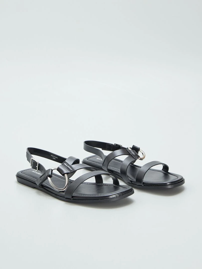 Sandales à brides fantaisies Noir