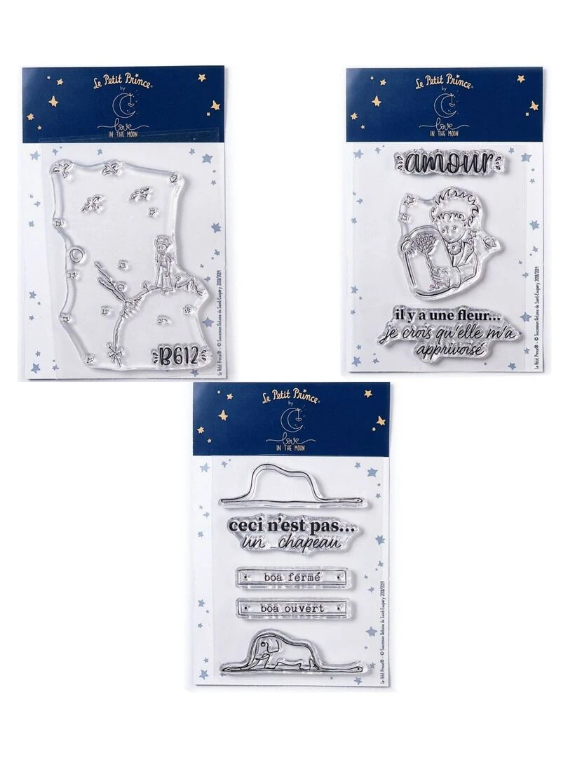 9 Tampons transparents Le Petit Prince et Astéroïd + Fleur + Boa Eléphant N/A