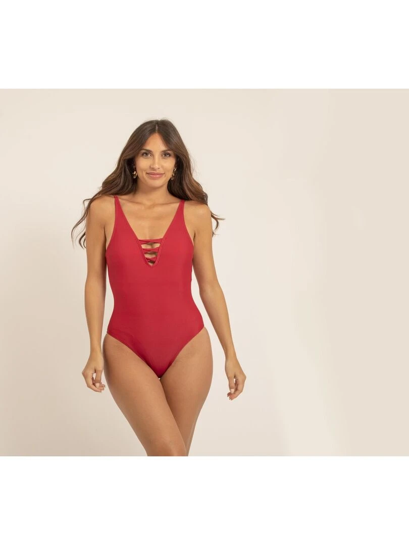 Maillot 1 pièces découpes GISELLE Rouge