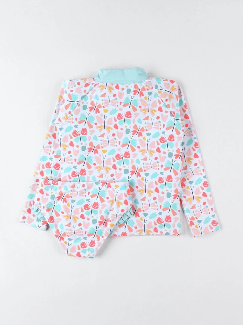 Set UV à imprimé papillon  corail/aqua   Archimède   Rose