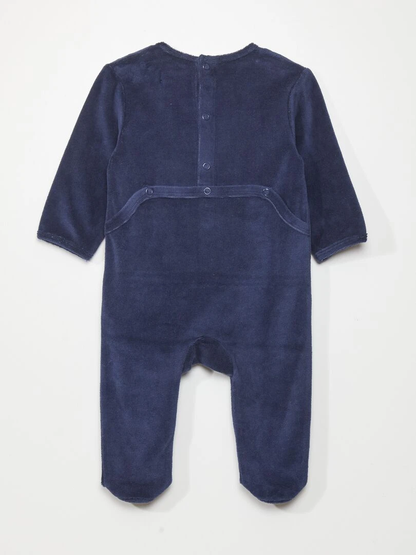 Pyjama dors bien en velours   Bleu marine