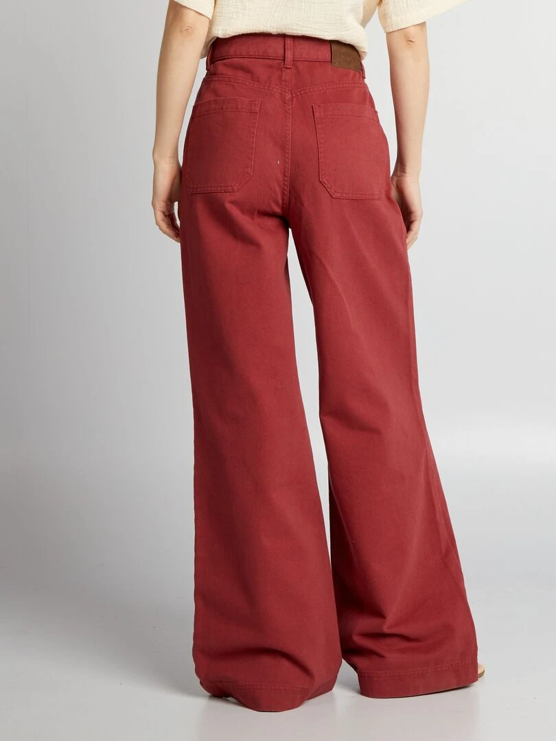 Jean large à taille haute   L32   Brique