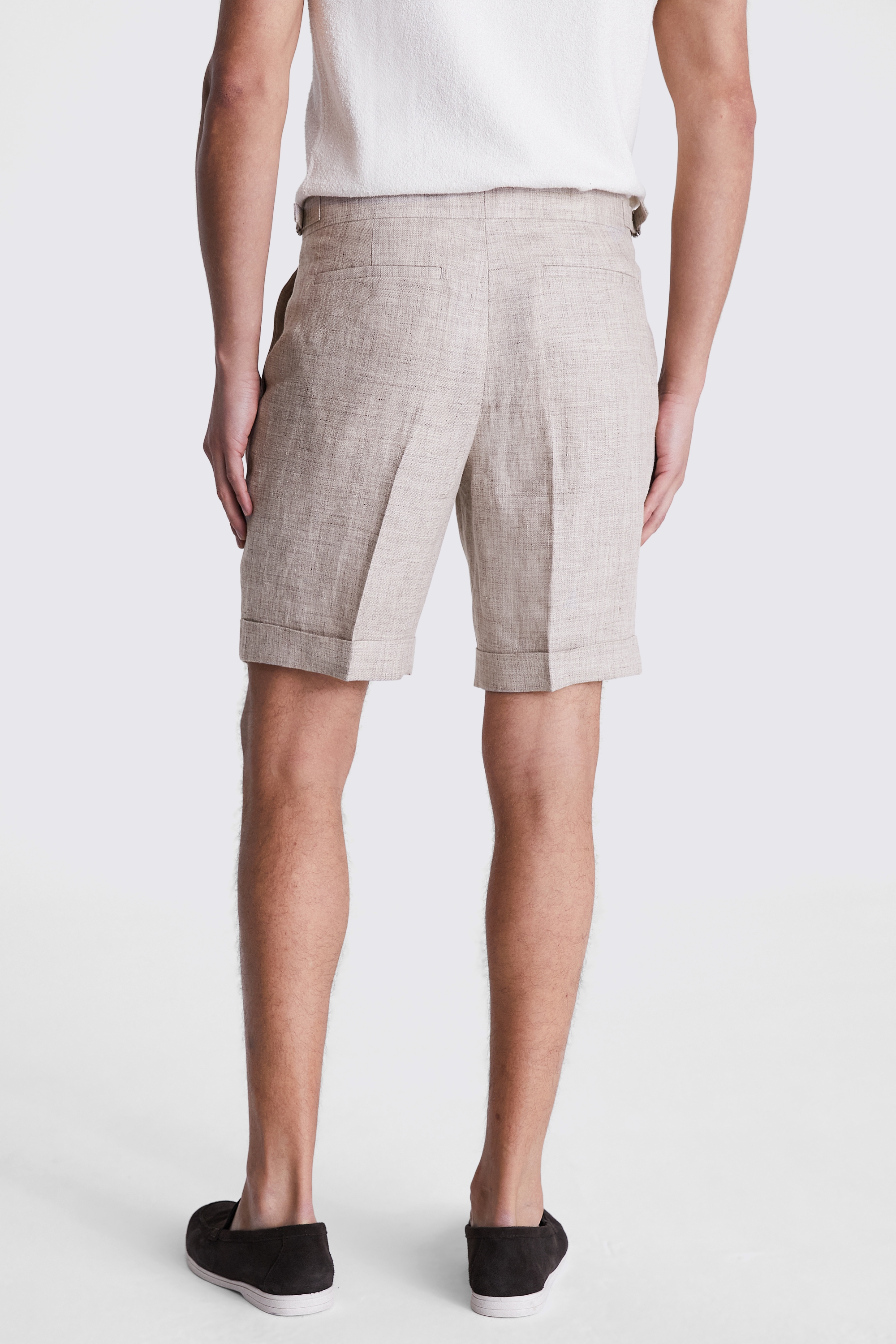 Oatmeal Linen Shorts   Buy Online at Moss