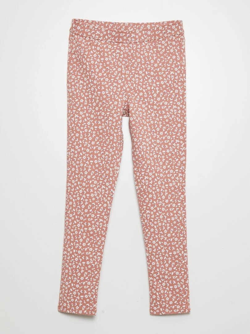 Jegging en maille imprimée Rose