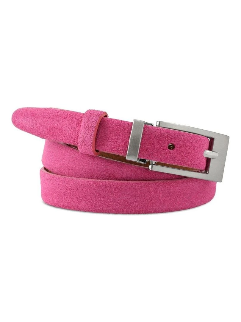 Ceinture Plein Cuir suédine Celina Fabrication UE Rose fushia