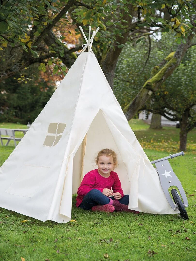 ROBA Tente de Jeu Indienne "Tipi" pour Enfant + Sac de Transport   Beige   N/A