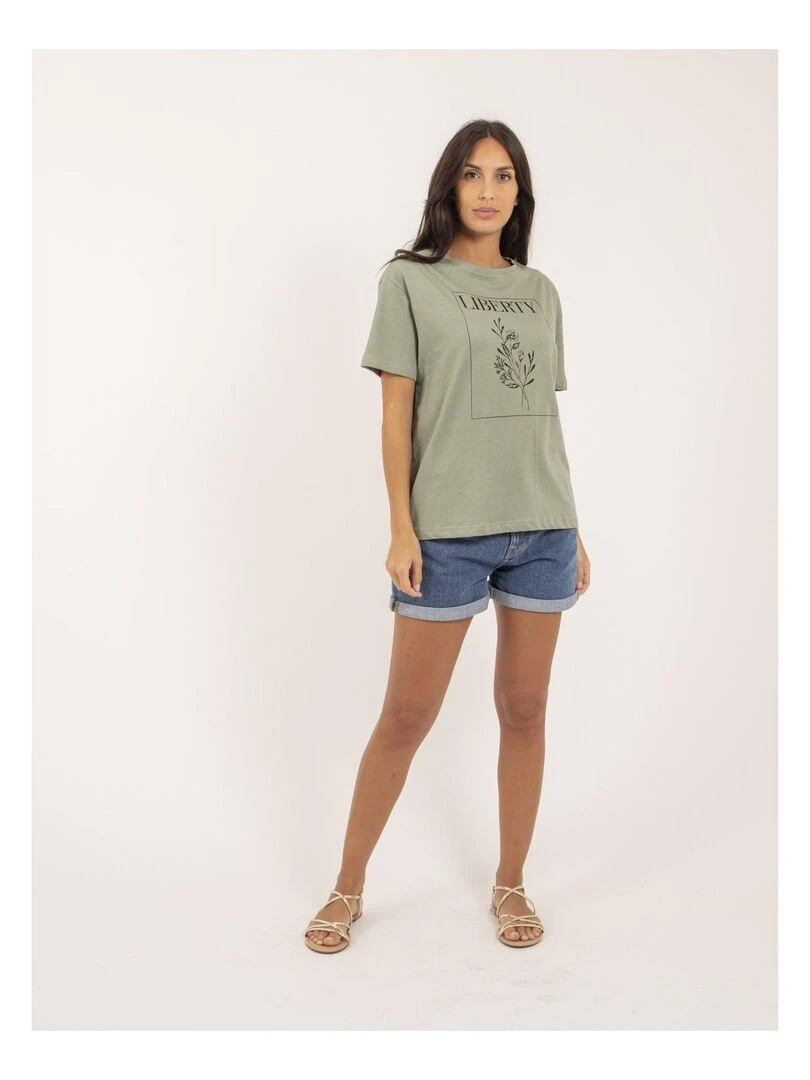 T shirt col rond FENOMEN   Vert