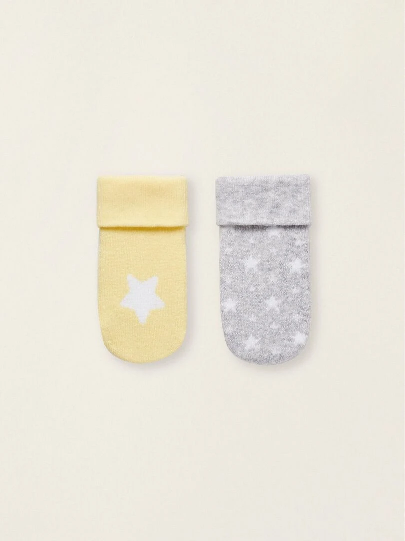Pack 2 Paires de Chaussettes Épaisses Bébé 'Étoiles' Multicolore