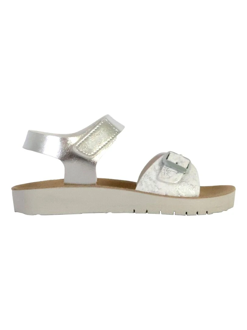 Sandales Cuir Enfant Geox Costarei Gris