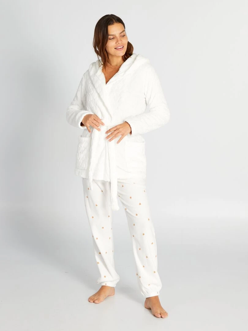 Peignoir en polaire   blanc