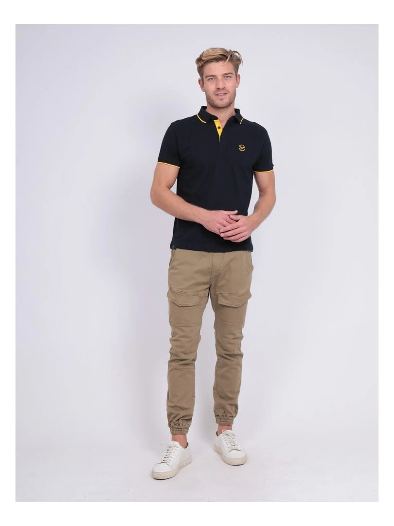 Polo pur coton PADOG   Bleu marine